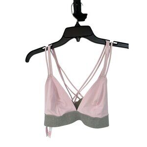 Victoria’s Secret PINK Strappy Bralette Juniors M Pink Gray Used